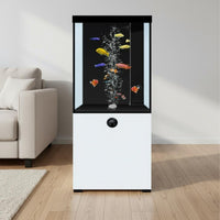 Aquarium with Cabinet Tall Floor Standing Aquarium Rectangular Aquatic Habitat for Aquarists, Fishkeepers, Living Room, Home