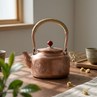 Copper Tea Kettle Round-Bodied Copper Kettle Coating-Uncoated for Kitchen