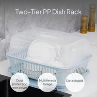 Covered Dish Rack, Multi-Functional Draining Organizer