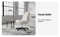 Luxuriously Soft Armless Rolling Chair Easy Assembly Office Furniture Adjustable