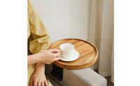 Sofa Side Table with Metal Brackets Compact Sofa Arm Table Furniture for Living Room