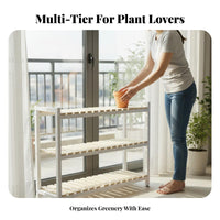 Multi-Tier Plant Stand Mobile with Wheels Floor Standing Flower Rack Space-Saving Display Rack for Balcony, Outdoor, Living Room