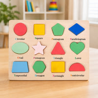 Educational Inset Puzzle Early-Learning Wooden Puzzle Easy-to-Grasp Sorting Board Smooth for Homeschooling