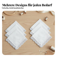 6 Pieces Wedding Handkerchief Elegant Design DIY Embroidery Handkerchief