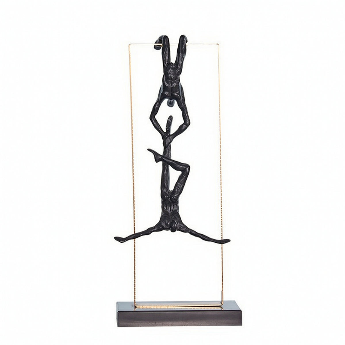Abstract Sculpture Electroplated Human Figurine Artistic Sculpture with Frame for Homeowners, Living Room, Bookshelf, Office