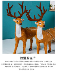 圣诞老人雪橇车麋鹿拉车橱窗场景布置桌面摆件前台装扮圣诞节装饰 圣诞老人雪橇车摆件
