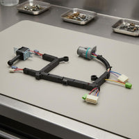Corrugated Sleeve Solenoid Valve Wiring Harness Assembly Color Coded Terminals Transmission Solenoid Harness Black Plastic Auto Part Mounting Points