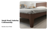 Durable Wood Wood Lowsilhouette foundation Bed Nordic aesthetic Lowsilhouette Bed Base Minimalist Design Bedroom Furniture Slim Headboard for Adults, partners, Toddlers, Small Apartments, Apartment, Guest Room
