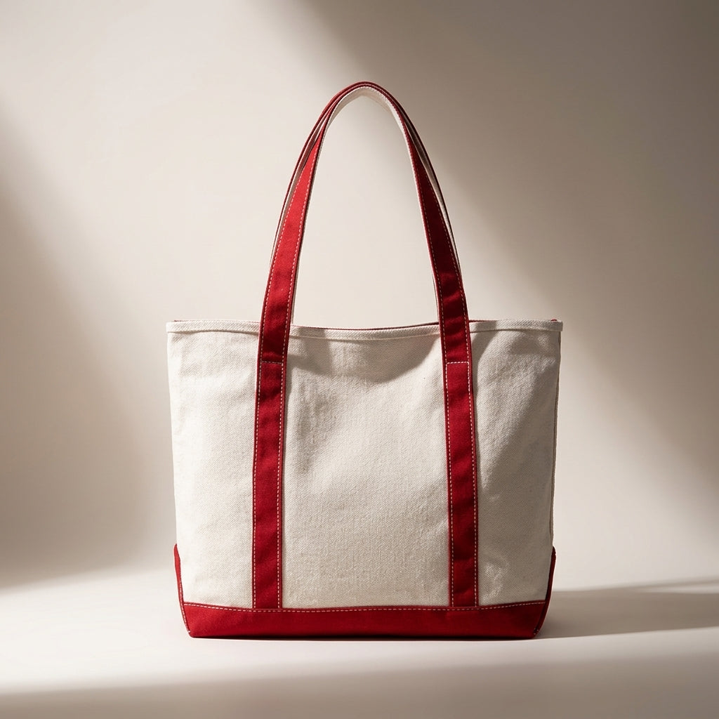 Travel Bag and Tote Bag for Women with Zipper, Large Canvas Shoulder Bag for Work, Shopping Bag with Double Straps, Medium Soft Student Bag
