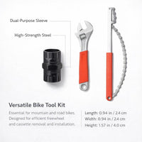 Bike Sprocket Remover Tool, Flywheel Chain Sprocket Remover, Bike Cassette Removal Tool Kit, Sprocket Remover for Mountain Bike