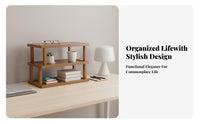 Tiered Wooden Display Stand Clutterclutterand uncluttered Organization Desktop Shelf clearstanding