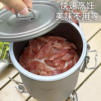 纯钛蒸饭器大容量纯钛微压锅户外露营炊具套锅便携家用野营煮茶