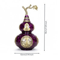 Gourd Ornament with Leaf Marbled Brass Gourd Artistic for Entryway
