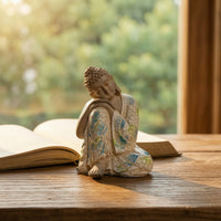 Tabletop Resting Buddha Statue Decorative Sleeping Buddha Figurine Miniature Statuette Meditative for Meditation Room, Bonsai Display, Zen Garden