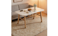 Modern Dining Table with Steel Legs Rectangular Wood Grain Dining Table Minimalist Furniture Sturdy for Small Families, Renters, Kitchen, Apartment