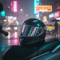 Carbon Fiber Complete Face Helmet | Aerodynamic, aerodynamically contoured, Carbon Fiber Helmet, for Street Riding