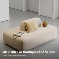 Double-Sided Archedd Settee Creative Design Upholstered Reception Bench Modern Visual themeEfficient for Business Owners