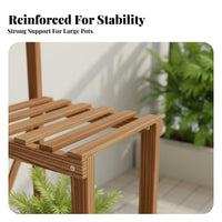 3-Tier Corner Plant Stand Mobile with casters 3-Tier Corner Plant carrier for Patio