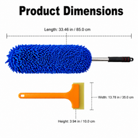 RV Wash Mop, Car Wash Brush for RV Truck SUV, Long Handle Chenille Microfiber Car Wash Mop, Telescopic 70-85cm Stainless Steel Handle