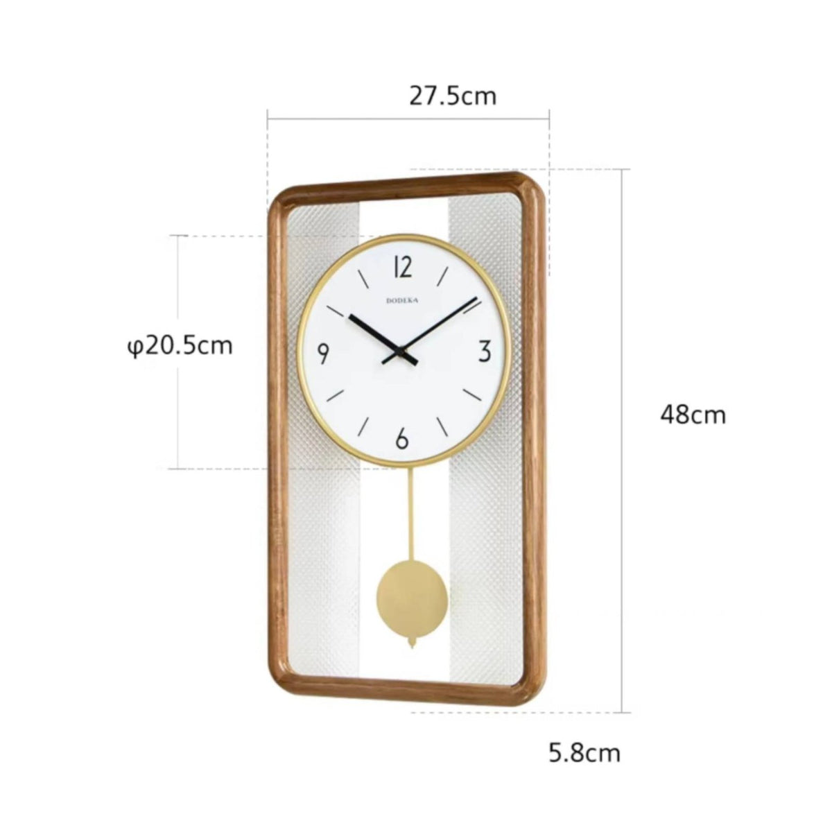 Wooden Pendulum Wall Timepiece Vintage Design Retro Pendulum Timepiece Large