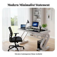 Multi-Purpose Minimalist Computer Desk Sturdy Design Simple Rectangular Desk Spacious Desktop Study Table Easy to Assemble for gaming enthusiasts, Office Workers, Students, Dorm Room, Bedroom