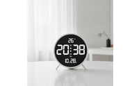 Angled Legs Round LED Desk Clock Timepiece