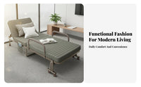 Office Rest Lounger Foldable Design Single Folding Cot Space Saving Folding Cot Bed with Mattress for Caregivers, Adults, Living Room, Bedroom