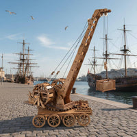 Wooden Crane Model Kit Stress Relief Toy Historical Machine Model Kit for Adults