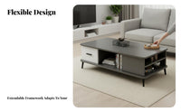 Extendable TV Console with Matching Coffee Table Modern Minimalist aesthetic