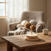 Wooden Yarn Spool Stand Effortless Rotation Spindle Stand Stable Base