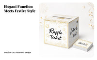 Gold Confetti Ticket Box Firework Print Raffle Ticket Box