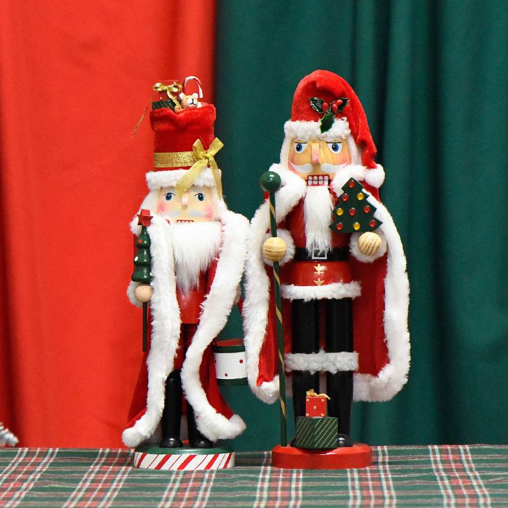 35cm Red Coat Santa Claus Nutcracker with Gift Box
