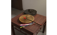 Chinese Shaman Drum Includes Drumstick Goatskin Ritual Drum Handmade for Spiritual Practitioners, Folk Artists, Rituals, Ceremonies, Meditation