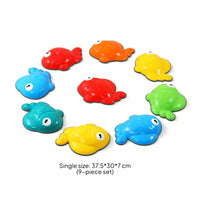 9 Pieces Aquatic Stepping Stone Textured Stepping Stone with Anti-Slip Strips Toy Molded Toys Motor Skills for Children