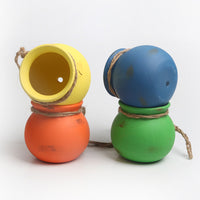 Mini Ceramic Succulent Planter with Hemp Rope Hanger, Creative Wall-Mounted Flower Pot for Indoor Decor