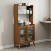 Living Room Tea Cabinet Large Capacity Dining Room Sideboard Buffet Cabinet with Glass Doors Nordic Style Storage for Homeowners Suitable for Entryway Hallway Dining Area Living Room