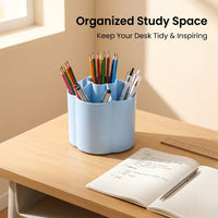 360-Degree Rotating Pen Holder for Study Table, Round Desk Storage Organiser, Office Accessories for Women, for Dorm Room