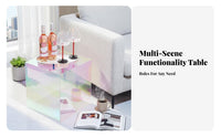 Iridescent Occasional Table Space-Saving Iridescent Cube Table Modern Aesthetic