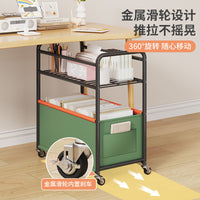 Mobile Book Shelf Cart with Wheels for Desk Side Storage