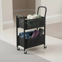 2 Tier Rolling Trolley Multi Use 2 Tier Storage Trolley Space Saving for Bedroom