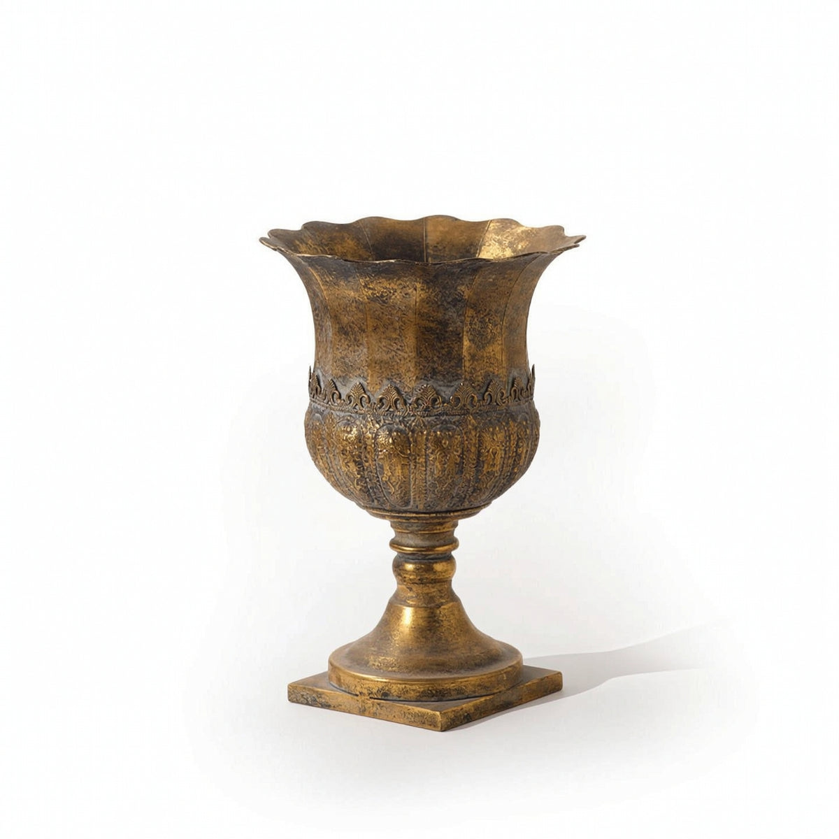 Pedestal Vase Tall Vase with Rim Rustic for Entryway, Living Room