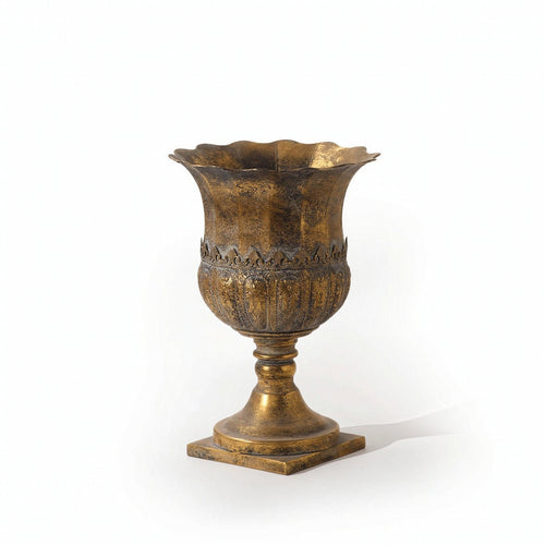 Pedestal Vase Tall Vase with Rim Rustic for Entryway, Living Room