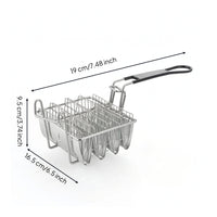 Taco Fryer Basket with Detachable Handle Grid Design Kitchen Tool Rigid