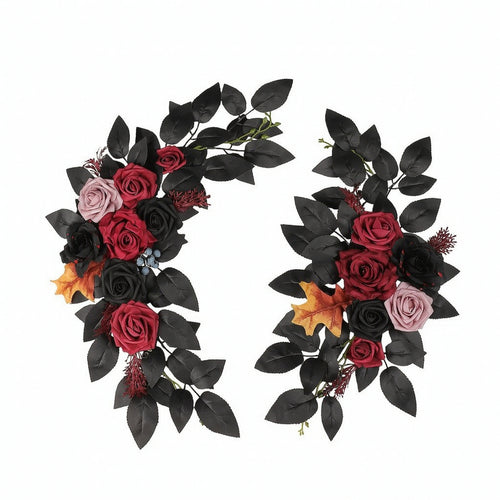 2 Pieces Artificial Flower Swags with Zip Ties Faux Decorations Reusable