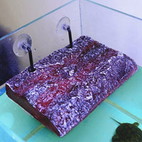 Large Square Turtle Basking Perch, Floating Climbing Ramp for Aquatic Reptiles, Realistic Suction Cup Aquarium Accessory