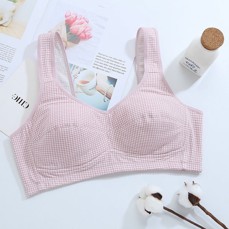 Women's Plus Size Mesh Back Vest Style Post-Buckle Wide Strap Sports Sleep Bra
