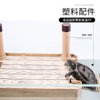 Turtle Basking Platform Floating Island with Wood Grain Texture for Aquatic Tanks