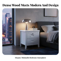 Nightstand with Drawers Large Storage Capacity 2-Drawer End Table Sturdy Frame