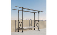 Wheeled Clothes Drying Rack with Wheels Rolling Clothes Drying Rack Space-Saving Freestanding for Balcony, Apartment