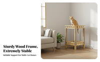 Solid Wood Construction Wooden Cat Tree Transparent Space Capsule Multi-Level Cat Tree Stable and Sturdy for Apartment Dwellers, Indoors, Small Areas, Living Room, Bedroom